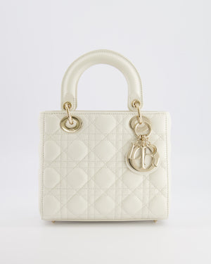 Christian Dior Latte Small Lady Dior My ABCDior Bag In Cannage Lambskin with Champagne Gold Hardware RRP £5,000
