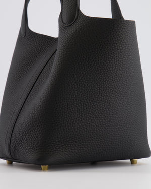 Hermès Picotin Lock Bag 18cm in Noir Clemence Leather with Gold Hardware