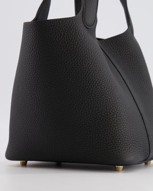 Hermès Picotin Lock Bag 18cm in Noir Clemence Leather with Gold Hardware