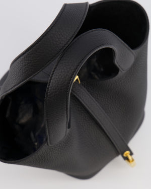 Hermès Picotin Lock Bag 18cm in Noir Clemence Leather with Gold Hardware