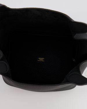 Hermès Picotin Lock Bag 18cm in Noir Clemence Leather with Gold Hardware