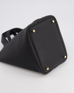 Hermès Picotin Lock Bag 18cm in Noir Clemence Leather with Gold Hardware