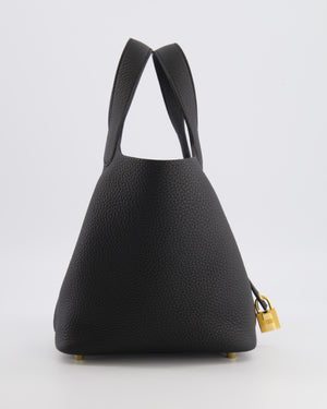 Hermès Picotin Lock Bag 18cm in Noir Clemence Leather with Gold Hardware