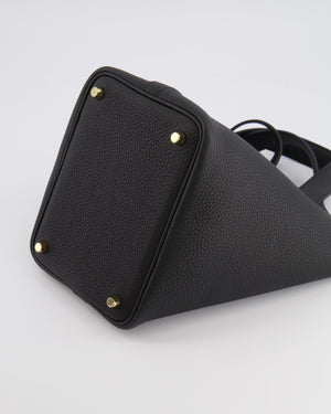 Hermès Picotin Lock Bag 18cm in Noir Clemence Leather with Gold Hardware