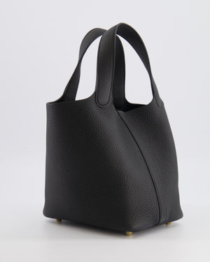 Hermès Picotin Lock Bag 18cm in Noir Clemence Leather with Gold Hardware