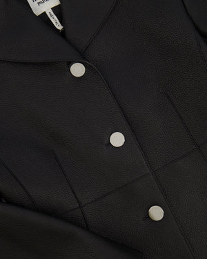 Hermès Black Leather Equestrian Jacket with Palladium Buttons Size FR 34 (UK 6) RRP £7,360