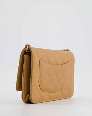 Chanel Caramel Wallet on Chain Bag in Caviar Leather with Champagne Gold Hardware