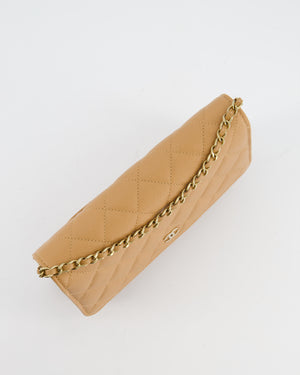 Chanel Caramel Wallet on Chain Bag in Caviar Leather with Champagne Gold Hardware