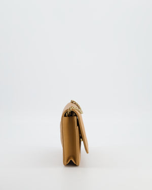 Chanel Caramel Wallet on Chain Bag in Caviar Leather with Champagne Gold Hardware