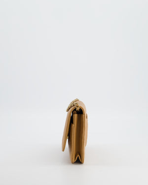 Chanel Caramel Wallet on Chain Bag in Caviar Leather with Champagne Gold Hardware