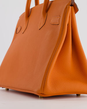 Hermès Birkin 30 Retourne Bag in Orange Togo Leather with Gold Hardware