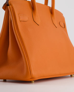 Hermès Birkin 30 Retourne Bag in Orange Togo Leather with Gold Hardware