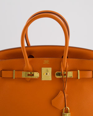 Hermès Birkin 30 Retourne Bag in Orange Togo Leather with Gold Hardware