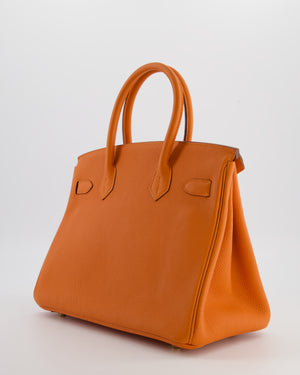 Hermès Birkin 30 Retourne Bag in Orange Togo Leather with Gold Hardware