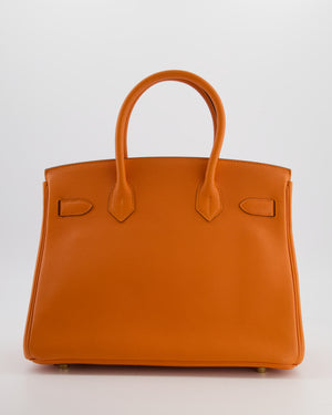 Hermès Birkin 30 Retourne Bag in Orange Togo Leather with Gold Hardware