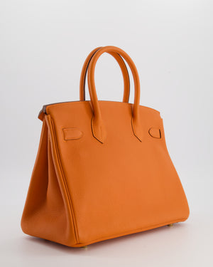 Hermès Birkin 30 Retourne Bag in Orange Togo Leather with Gold Hardware