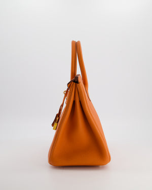 Hermès Birkin 30 Retourne Bag in Orange Togo Leather with Gold Hardware