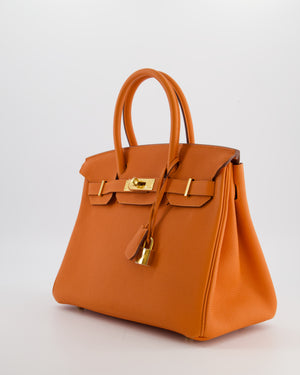 Hermès Birkin 30 Retourne Bag in Orange Togo Leather with Gold Hardware