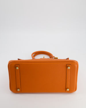 Hermès Birkin 30 Retourne Bag in Orange Togo Leather with Gold Hardware