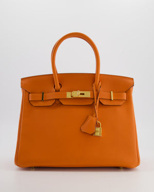 Hermès Birkin 30 Retourne Bag in Orange Togo Leather with Gold Hardware