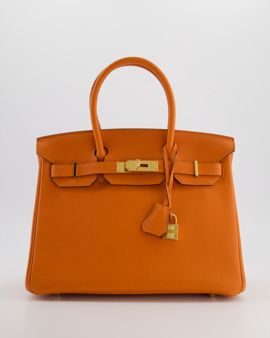 Hermès Birkin 30 Retourne Bag in Orange Togo Leather with Gold Hardware