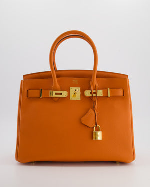 Hermès Birkin 30 Retourne Bag in Orange Togo Leather with Gold Hardware