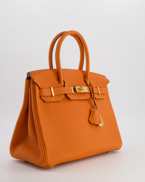 Hermès Birkin 30 Retourne Bag in Orange Togo Leather with Gold Hardware