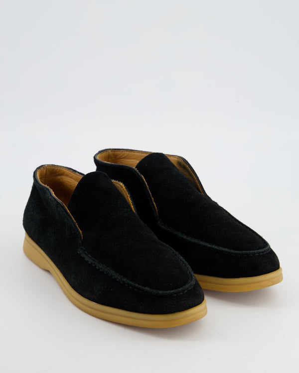 Loro Piana Black Suede Open Walks Size EU 40