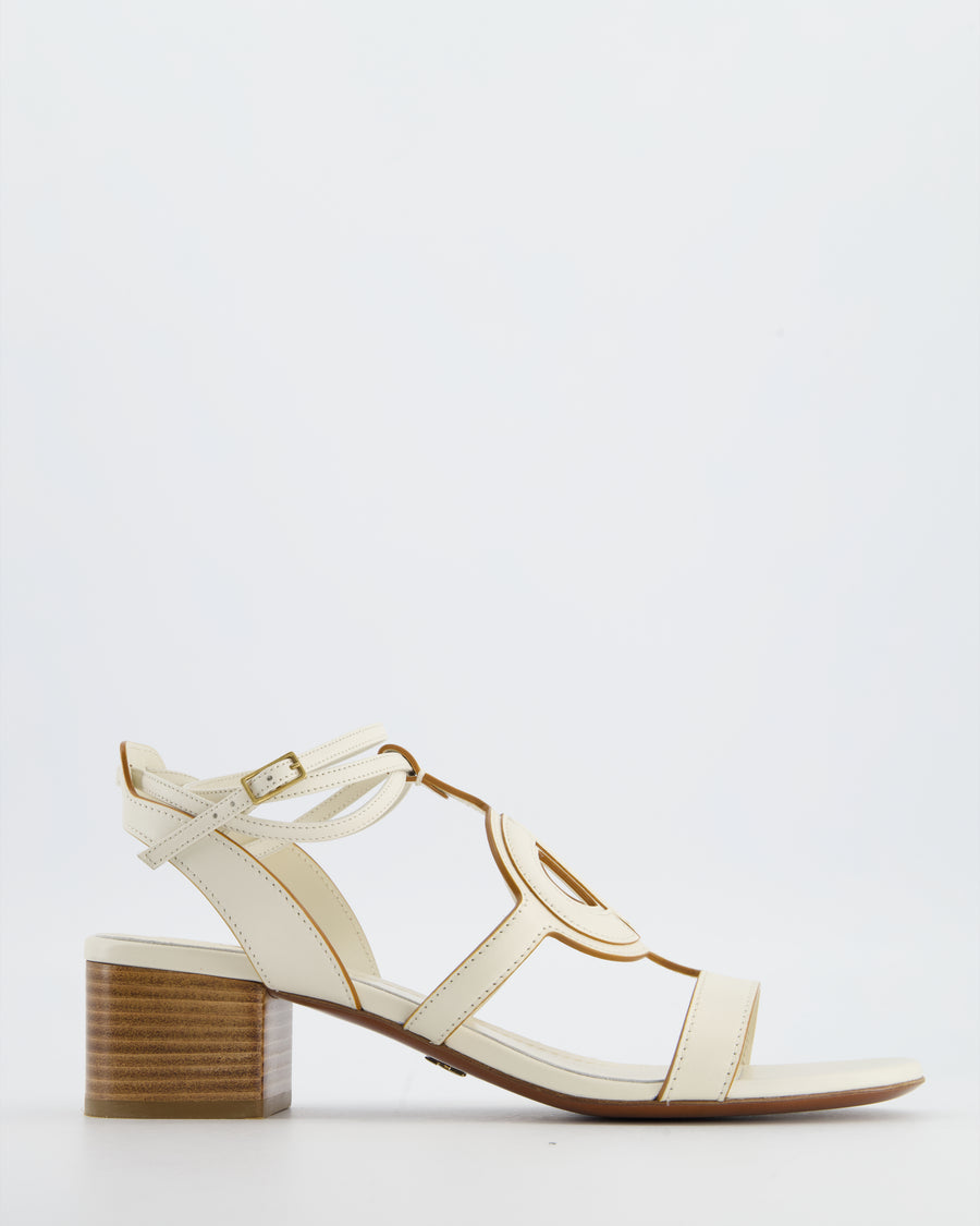 Christian Dior Cream D-Club Heeled Sandals Size EU 39