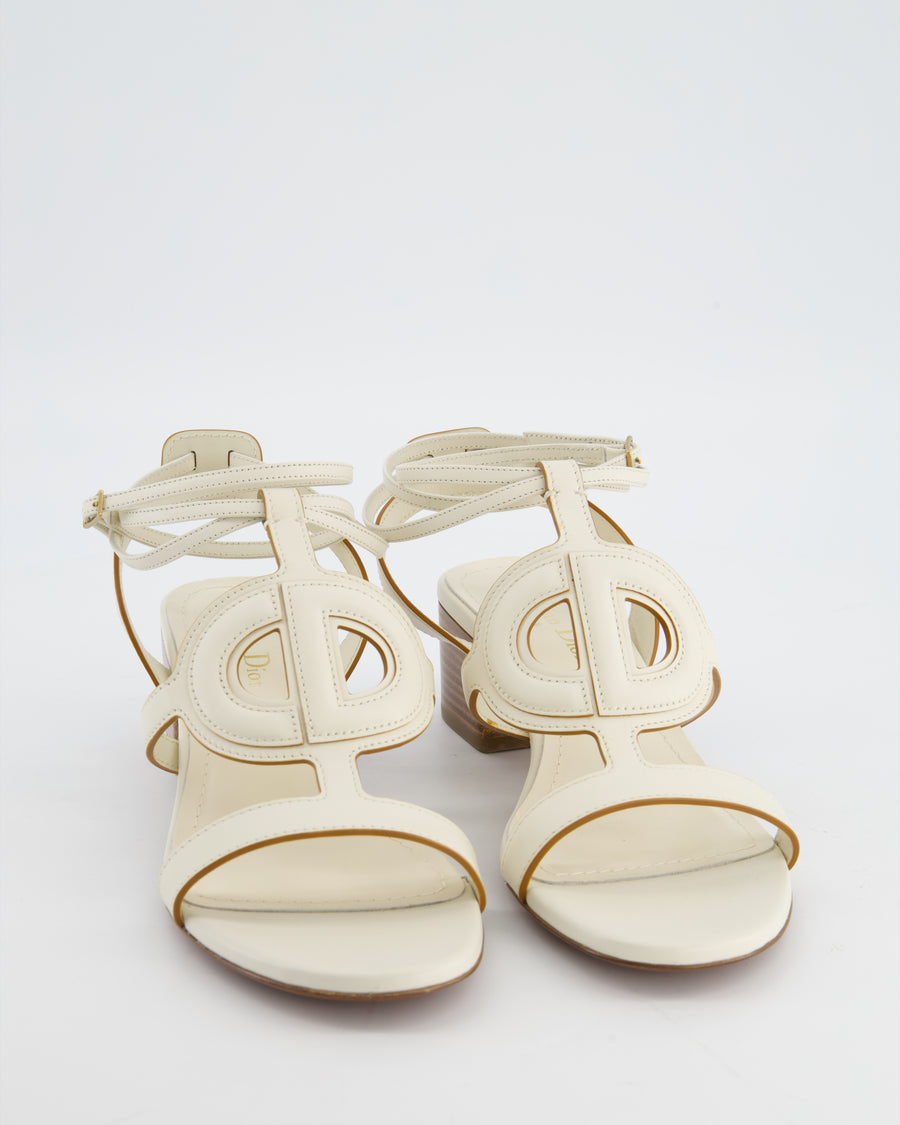 Christian Dior Cream D-Club Heeled Sandals Size EU 39