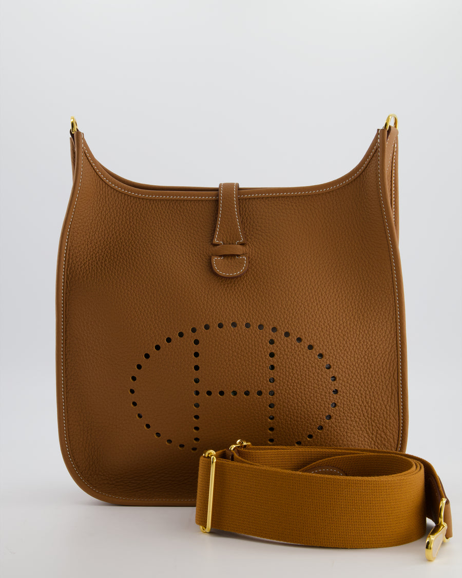 Hermès Evelyne III 29 Bag in Gold Taurillon Clemence Leather with Gold Hardware