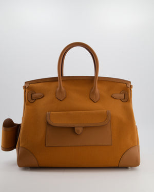 Hermès Birkin Cargo 35 Bag in Marron d'Inde Canvas and Swift Leather with Palladium Hardware