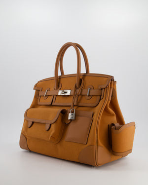 Hermès Birkin Cargo 35 Bag in Marron d'Inde Canvas and Swift Leather with Palladium Hardware