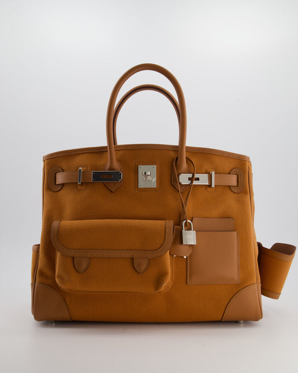 Hermès Birkin Cargo 35 Bag in Marron d'Inde Canvas and Swift Leather with Palladium Hardware