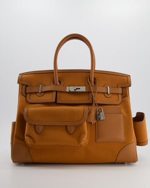 Hermès Birkin Cargo 35 Bag in Marron d'Inde Canvas and Swift Leather with Palladium Hardware