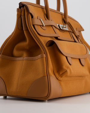 Hermès Birkin Cargo 35 Bag in Marron d'Inde Canvas and Swift Leather with Palladium Hardware