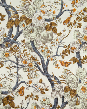 Christian Dior White Yellow and Black Floral Printed Silk Scarf 70cm