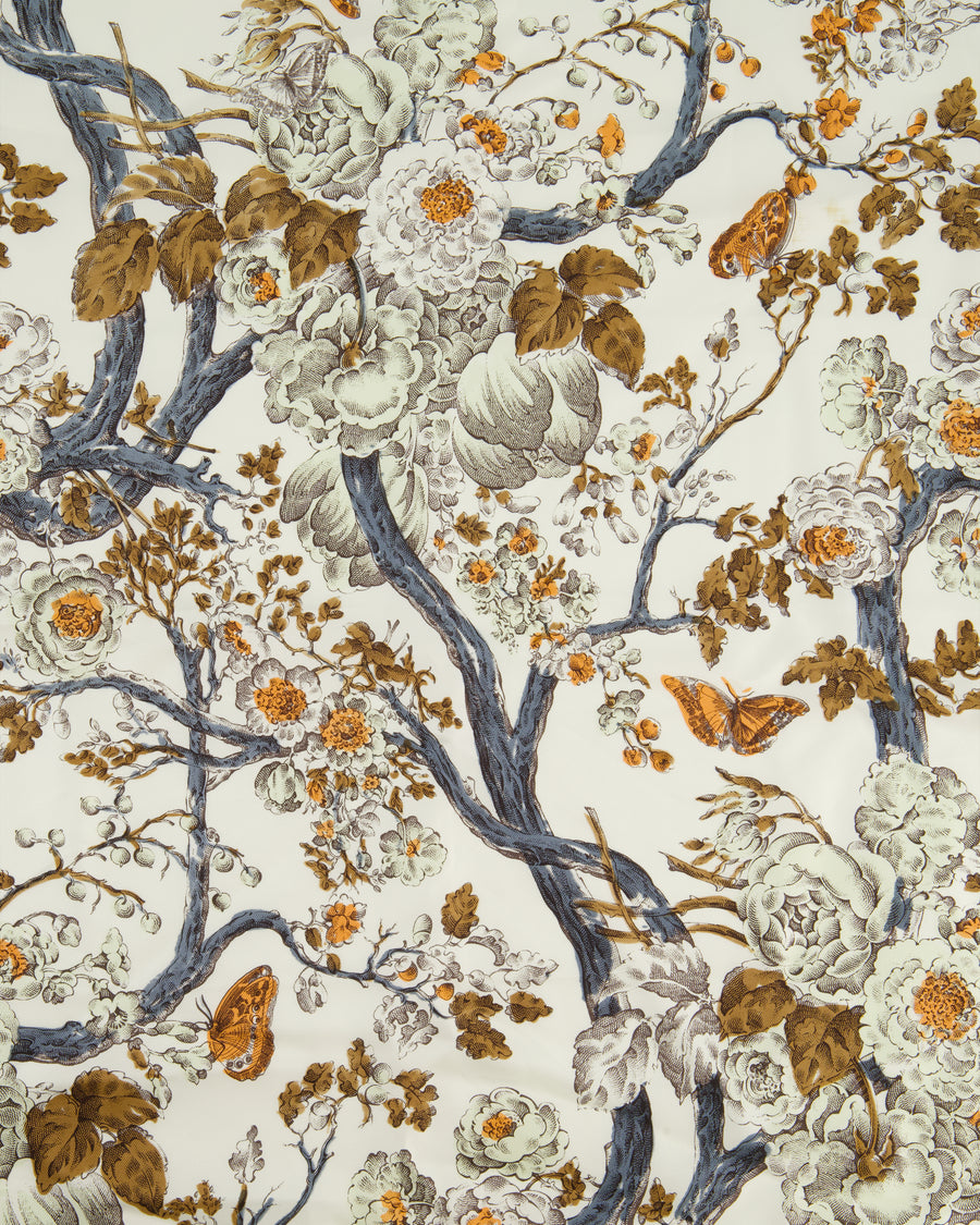 Christian Dior White Yellow and Black Floral Printed Silk Scarf 70cm