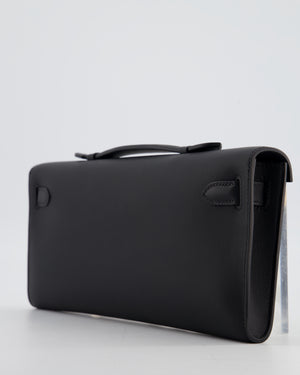 *HOT & RARE* Hermès Kelly Cut Bag in Noir Swift Leather with Gold Hardware