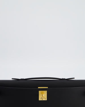 *HOT & RARE* Hermès Kelly Cut Bag in Noir Swift Leather with Gold Hardware