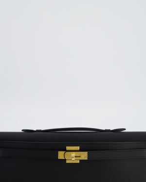 *HOT & RARE* Hermès Kelly Cut Bag in Noir Swift Leather with Gold Hardware