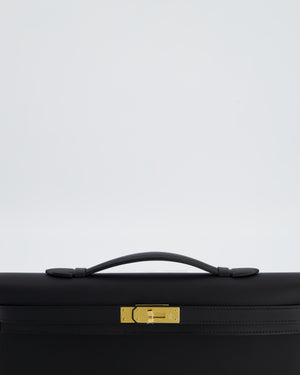 *HOT & RARE* Hermès Kelly Cut Bag in Noir Swift Leather with Gold Hardware