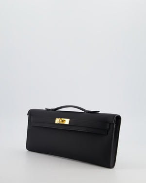 *HOT & RARE* Hermès Kelly Cut Bag in Noir Swift Leather with Gold Hardware