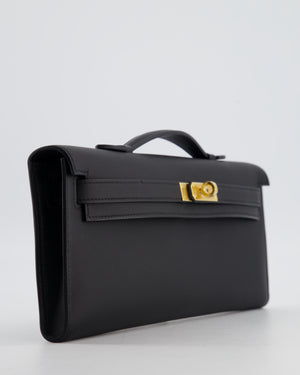*HOT & RARE* Hermès Kelly Cut Bag in Noir Swift Leather with Gold Hardware