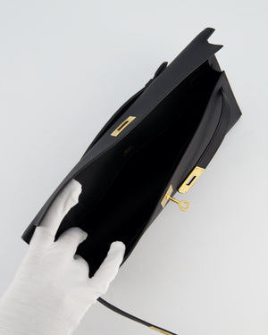 *HOT & RARE* Hermès Kelly Cut Bag in Noir Swift Leather with Gold Hardware