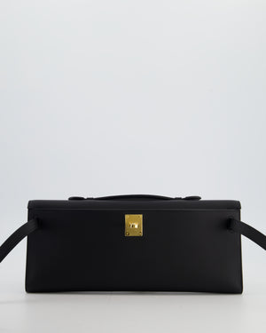 *HOT & RARE* Hermès Kelly Cut Bag in Noir Swift Leather with Gold Hardware