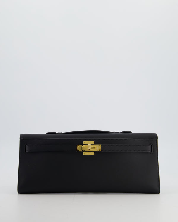 *HOT & RARE* Hermès Kelly Cut Bag in Noir Swift Leather with Gold Hardware