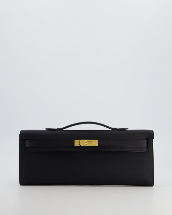 *HOT & RARE* Hermès Kelly Cut Bag in Noir Swift Leather with Gold Hardware