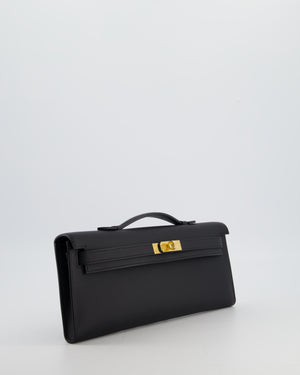 *HOT & RARE* Hermès Kelly Cut Bag in Noir Swift Leather with Gold Hardware