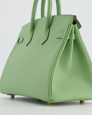 *HOT COLOUR* Hermès Birkin 25 Retourne Bag in Vert Criquet Swift Leather with Gold Hardware